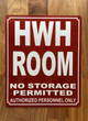 HPD HWH ROOM SIGN