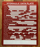 HPD HYDRAULIC DATA PLATE SIGN