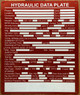 HYDRAULIC DATA PLATE SAFETY SIGN
