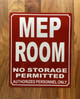NYC MEP ROOM SIGN/MECHANICAL