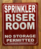 NYC SPRINKLER RISER ROOM SIGN
