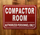NYC COMPACTOR ROOM SIGN