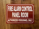 FIRE ALARM CONTROL PANEL ROOM COMPLIANCE SIGN