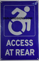 Wheelchair Access at Rear SIGN -The Pour Tous Blue LINE -Tactile Signs  Ada sign