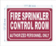 FD FIRE SPRINKLER CONTROL ROOM SIGN