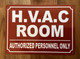 NYC HVAC ROOM SIGN