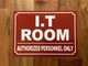 FD I.T ROOM SIGN