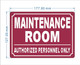 NYC MAINTENANCE ROOM SIGN