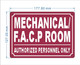 FD MECHANICAL AND FACP ROOM SIGN