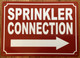 HPD SPRINKLER CONNECTION RIGHT ARROW SIGN