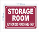 HPD STORAGE ROOM SIGN