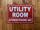 UTILITY ROOM COMPLIANCE SIGN