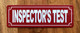 INSPECTOR'S TEST COMPLIANCE SIGN