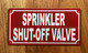 NYC SPRINKLER SHUT OFF VALVE SIGN