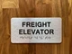 Freight Elevator Sign with Raised Letters & Grade 2 Safety Sign