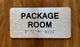 Package Room Sign with Raised Letters & Grade 2 Braille Sign