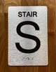Stair S Sign with Raised Letters & Grade 2 Ada Sign