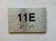Apartment Number Sign Unit 11E with Raised Letters & Grade 2 Safety Sign