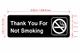 THANK YOU FOR NOT SMOKING Restaurant Hpd Sign