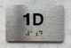 APT# 1D SILVER Braille Sign