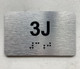 APT# 3J SILVER Braille Sign