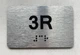 APT# 3R SILVER Braille Sign