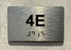 APT# 4E SILVER Safety Sign