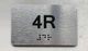 APT# 4R SILVER Braille Sign