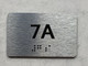 APT# 7A SILVER Braille Sign