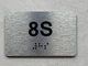 APT# 8S SILVER Braille Sign