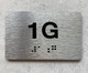APT# 1G Braille Sign