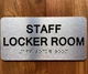 The Staff Locker Room Ada Sign