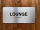 Lounge Sign with Raised Letters & Grade 2 Braille, 4" x 8", Silver