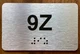 Apartment Number 9Z Ada Sign