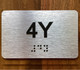 Apartment Number 4Y Safety Sign