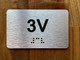 Apartment Number 3V Braille Sign