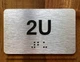 Apartment Number 2U Braille Sign