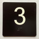 Elevator 3 Sign Elevator Jamb Plate Braille Sign