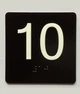 10 Sign with Raised Letters Braille Sign