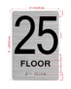Floor 25 Sign with Raised Letters Hpd Sign
