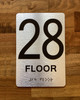 Floor 28 Sign with Raised Letters Braille Sign
