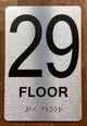 Floor 30 Sign with Raised Letters Safety Sign
