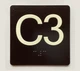 C3 Sign Elevator Jamb Plate Braille Sign