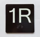 1R Elevator Jamb Plate Ada Sign