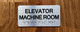 Elevator Machine Room Braille Sign