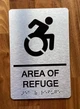 Area Of Refuge With Sign with Raised Letters Safety Sign