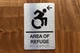 Area Of Refuge Left Arrow With Sign with Raised Letters Braille Sign