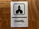 Chapel With Sign with Raised Letters Safety Sign