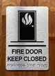 Fire Door Keep Closed With Sign with Raised Letters Compliance Sign