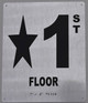 Floor Number Star 1 Sign -Tactile Signs Tactile Signs  Floor Number Sign -Tactile Signs Tactile Signs  Tactile Touch Braille Sign - The Sensation line Ada sign